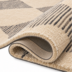 Chris Loves Julia x Loloi Francis Wool Beige / Charcoal Rug