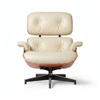 Mid-Century Leather Swivel Lounge Chair + Ottoman by George Oliver