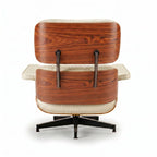 Mid-Century Leather Swivel Lounge Chair + Ottoman by George Oliver