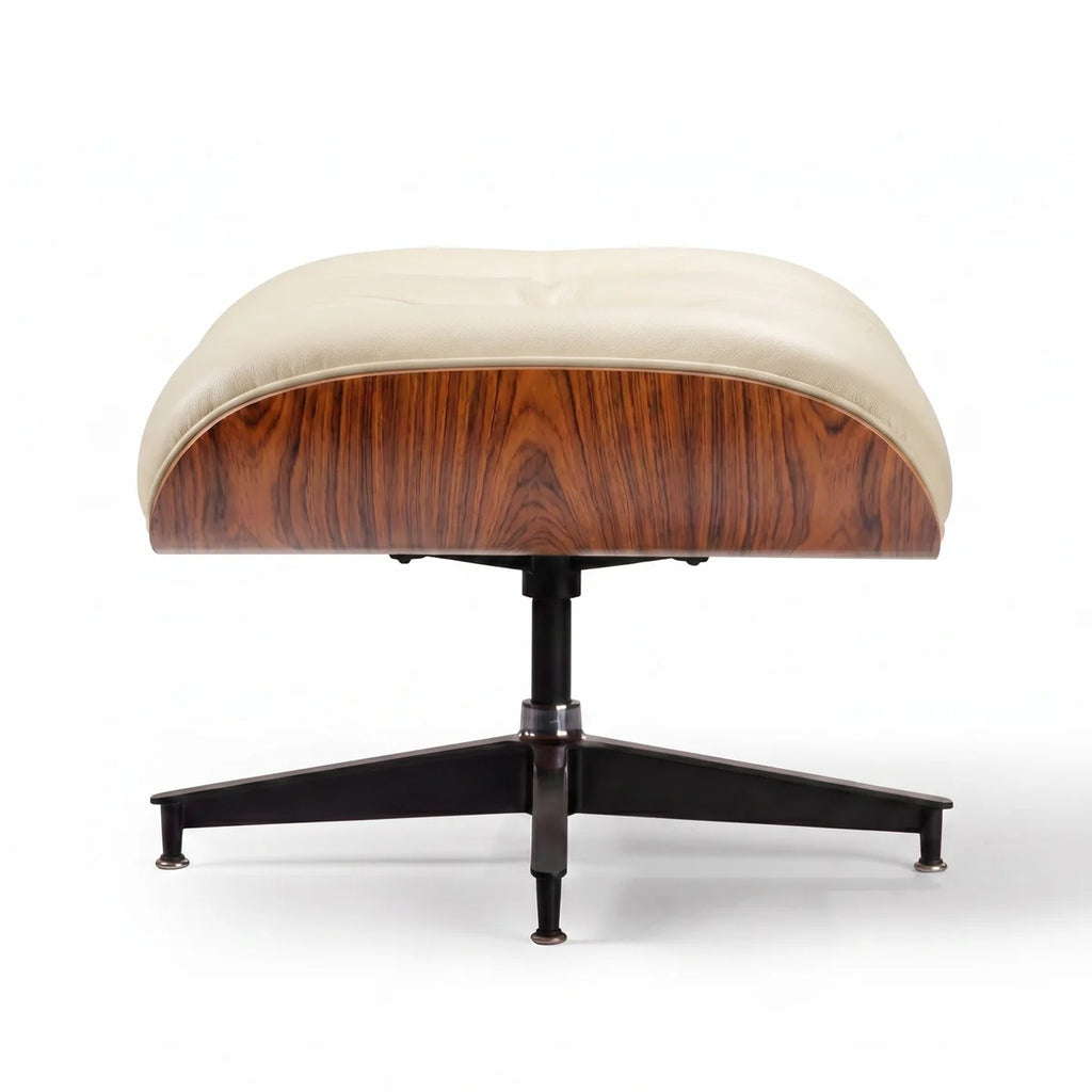 Mid-Century Leather Swivel Lounge Chair + Ottoman by George Oliver