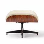 Mid-Century Leather Swivel Lounge Chair + Ottoman by George Oliver